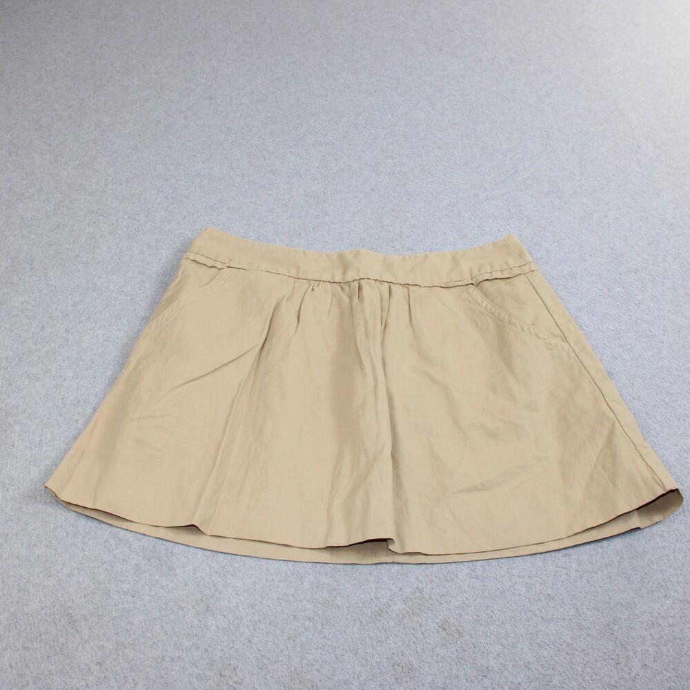 J Crew Skirt Womens 2 Brown A-Line Short Pockets Coastal Boho Academia Heritage
